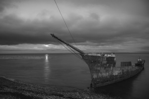 Washed Up Ship 3 B&W